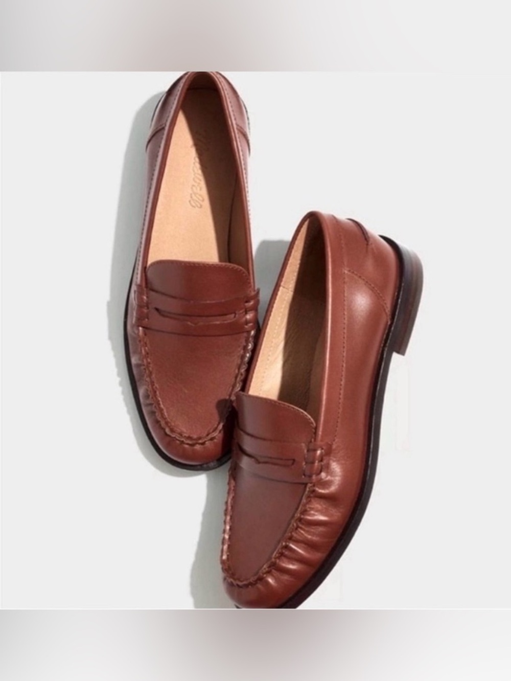 Madewell NYE Penny Loafers Brown Leather Size 7.5